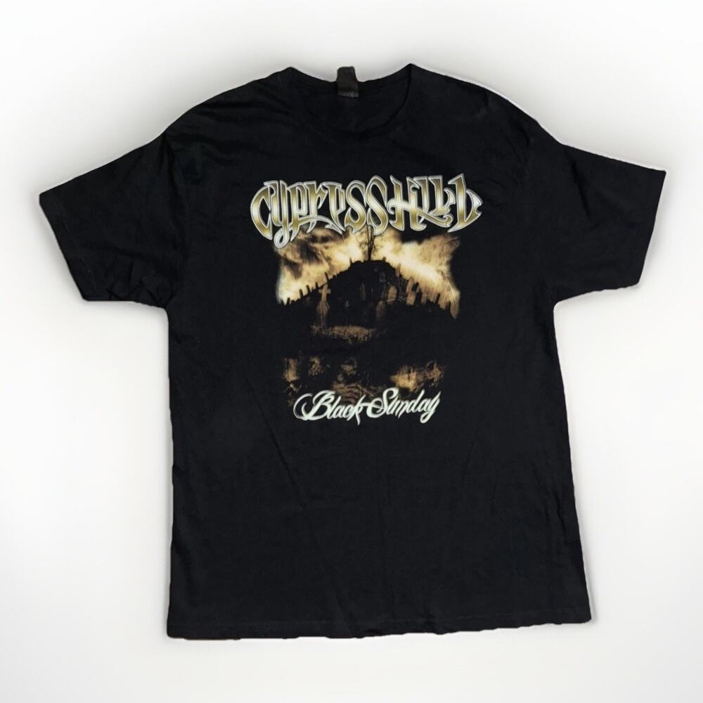 Cypress Hill Black Sunday Album Graphic Band T-Shirt Black Men’s XL 21x30